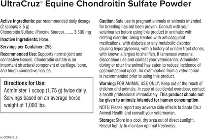UltraCruz Equine MSM, Glucosamine Sulfate and Chondroitin Sulfate Horse Joint Supplement Bundle, 4 lb Each MSM and Glucosamine, 1 lb Chondroitin, Powders