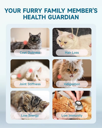 Collagen for Cats - Hip and Joint Supplement, Digestive &amp; Immunity Support, Skin &amp; Coat Health, Liquid Collagen for Cats with MSM, Glucosamine, Coconut Oil, Vitamin E, Roast Chicken Flavored, 60ml
