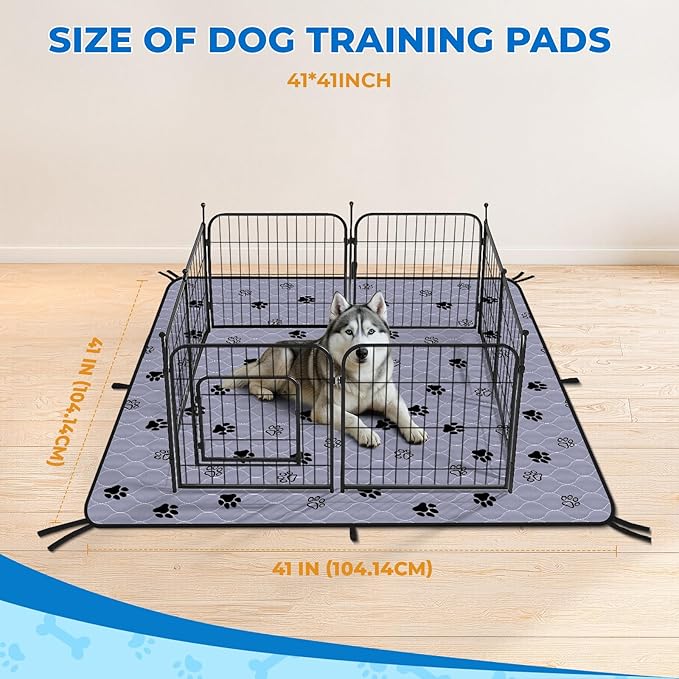 Fostanfly Washable Pee Pads for Dogs, 2 Pack 41"x41", Ultra-Absorbent Leakproof Non-Slip Reusable Potty Training Pads for Dogs, Cats &amp; Puppies Potty