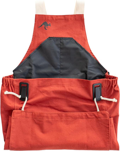 Roo Gardening Apron with Pockets &amp; Harvesting, Picking Pouch - Adjustable, Water-resistant, Washable Canvas Cotton