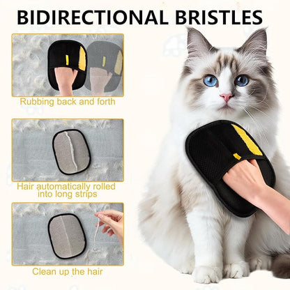 3pcs Pet Hair Removal Glove,Pet Hair Remover Glove for Cats &amp; Dogs,Upgraded Animal Fur Removal Tool, Reusable Cats &amp; Dogs Grooming Gloves for Hair Removal