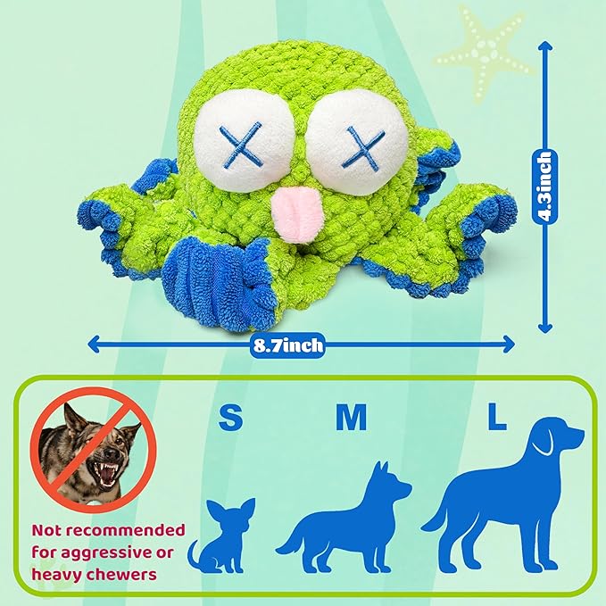 Interactive Octopus Dog Toys – Rechargeable Dog Squeaky Toy with Bouncing Ball, Music, Recording &amp; Silent Modes – Moving Toys to Keep Dogs Busy for Small, Medium &amp; Large Breeds