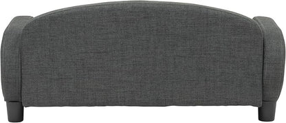 Paws &amp; Purrs Multi-Cat Sofa Elevated Pet Bed for Indoor Cats Raised Cats Couch with Removable Washable Mattress Cover for Kittens, Dogs - 35.5" Wide, Gray