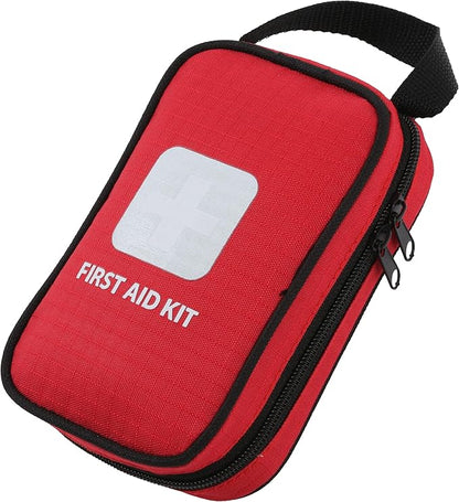 Thrive First Aid Safety Kit - 100-Piece Bag - Compact Waterproof Rip-Stop Nylon Pouch - Multi-Size Bandages, Antiseptic Wipes &amp; Safety Pins for Car &amp; Travel