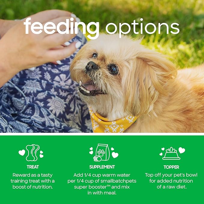 smallbatch Freeze Dried Dog Treats, Superfood Food Topper Duck Bites for Dogs &amp; Cats, Probiotics, Organic Ingredients, High Protein, Grain Free Healthy Treat or Food Topper, Made in The USA, 7 oz Bag