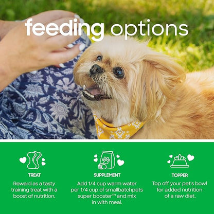smallbatch Freeze Dried Dog Treats, Superfood Food Topper Duck Bites for Dogs &amp; Cats, Probiotics, Organic Ingredients, High Protein, Grain Free Healthy Treat or Food Topper, Made in The USA, 7 oz Bag