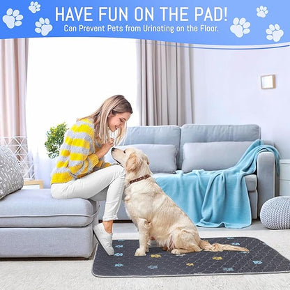 Aitmexcn Washable Puppy Dog Pee Pad, 100% Waterproof Whelping Training Mat for Puppy/Senior Dog, Fast Drying Reusable Puppy Pads for Indoor, Outdoor and Car Travel- 72&