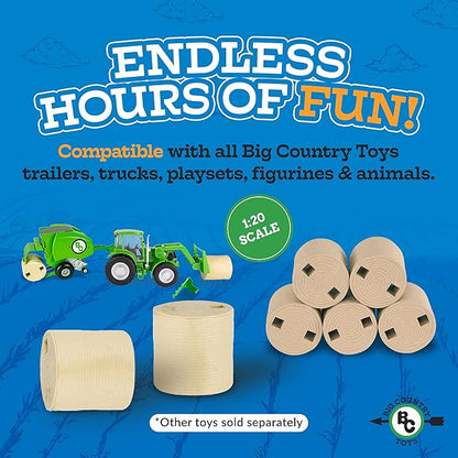 Big Country Toys 5-Piece Hay Bale Set - Toy Hay Bales for Farm Animal Toys for 3 Year Old Boys &amp; Girls