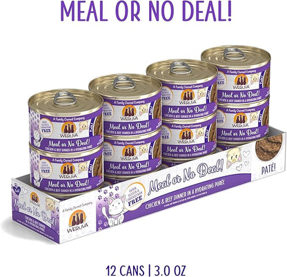 Weruva Classic Cat Paté, Meal or No Deal! with Chicken &amp; Beef, 3oz Can (Pack of 12)