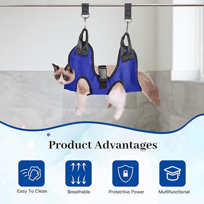 PatiencET Dog Grooming Hammock, Pet Grooming Hammock for Cats &amp; Dogs, Dog Holder for Nail Trimming, Cat Sling for Nail Trimming with Nail Clippers/Trimmer, Nail File, Pet Comb(XS)
