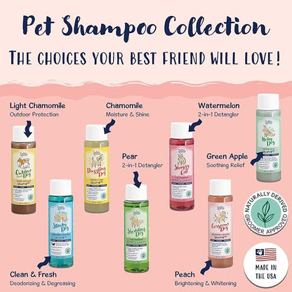 Bobbi Panter Dog Shampoo - Made in USA - All Natural Formula for Whitening All Coats, Enhances Shine &amp; Moiturizes - Concentrated 20:1 for Professional Groomers - Peach Scent, 13 Oz