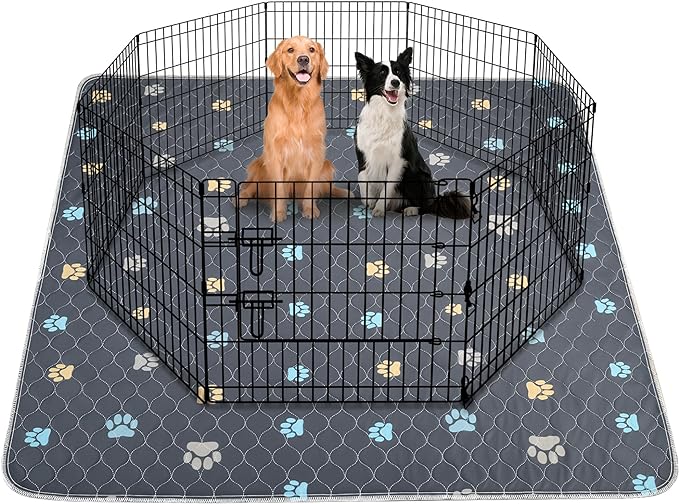 Aitmexcn Washable Puppy Dog Pee Pad, 100% Waterproof Whelping Training Mat for Puppy/Senior Dog, Fast Drying Reusable Puppy Pads for Indoor, Outdoor and Car Travel- 72&
