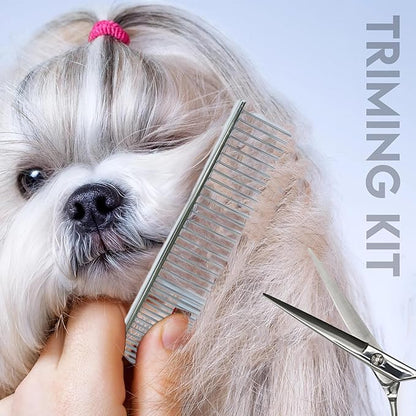 Grooming Kit for Dogs at Home - Rechargeable Low Noise Cat and Dog Shavers &amp; Clippers for Grooming Thick Hair - Cordless Grooming Clippers Includes Pet Hair Clippers, Nail Trimmer, Shears &amp; Bath Brush