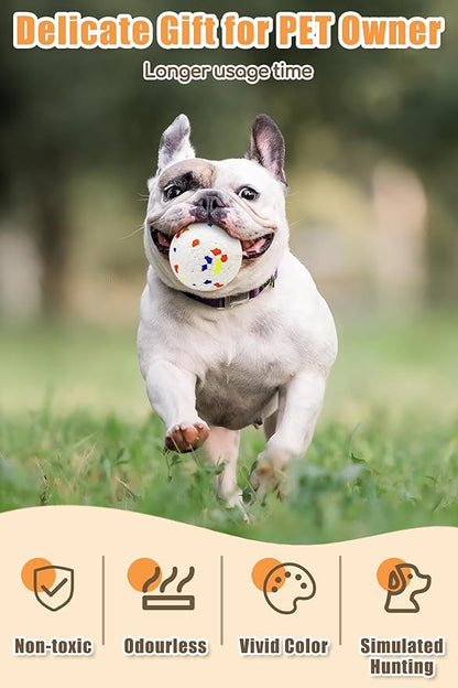 Upgrade Indestructible Dog Tennis Balls, Durable Bouncy Dog Toys for Aggressive Chewers, Teething &amp; Fetch Game (4 White)