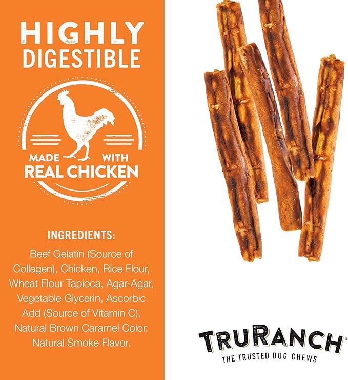 Collagen Rolls - 9" Collagen Rolls for Dogs - Long Lasting Healthy Joint Support - Rawhide Alternative - Skin &amp; Coat Health - Made with Real Chicken, Value Pack, 3 Bags, 9 Count