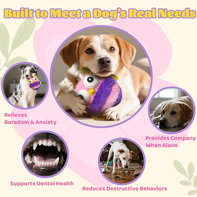 Moving Dog Toys – Rechargeable Interactive Dog Squeaky Toy with Motion-Activated Ball, Music, Recording &amp; Silent Modes – Self-Play Toy for Small, Medium &amp; Large Breeds (Bee)