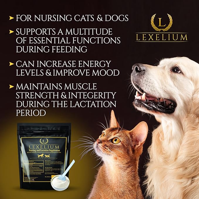 Nursing Supplement and Vitamins for Nursing Dogs and Cats - Nursing, Lactation and Recovery Supplement for Breeders - Muscle &amp; Mental Development for Puppies and Kittens - 200g