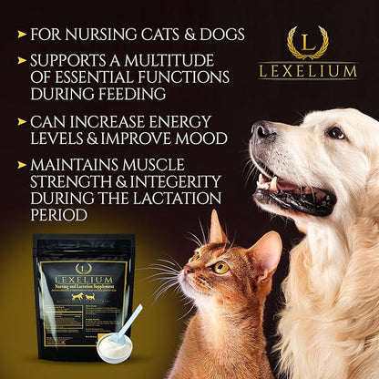Nursing Supplement and Vitamins for Nursing Dogs and Cats - Nursing, Lactation and Recovery Supplement for Breeders - Muscle &amp; Mental Development for Puppies and Kittens - 200g