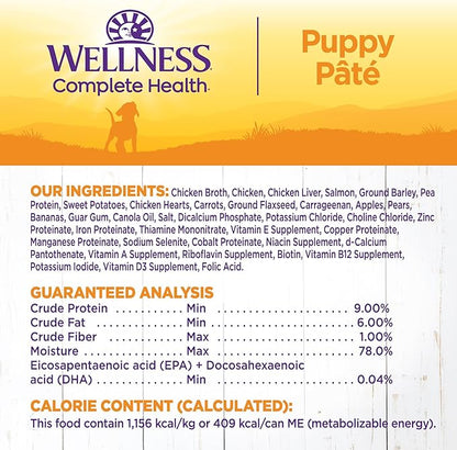 Wellness Complete Health Natural Wet Canned Puppy Food, Puppy Chicken &amp; Salmon 12.5-Ounce Can (Pack of 12)