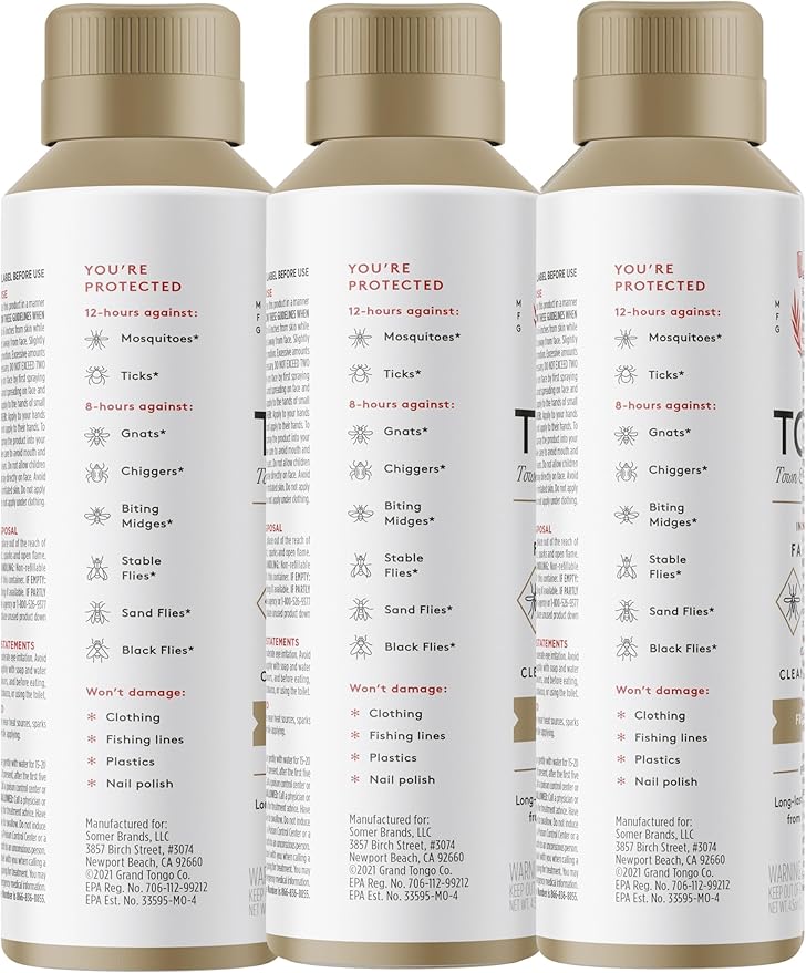 Fragrance Free Insect Repellent, 12-Hour Mosquito &amp; Tick Protection, Picaridin-Based, Water-Based, Lightweight, Quick-Drying, DEET Alternative, Face &amp; Body Use, 3 Pack