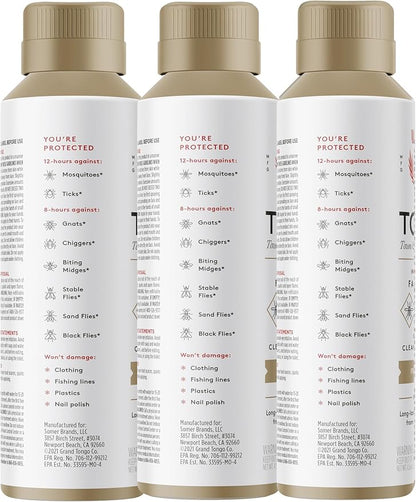 Fragrance Free Insect Repellent, 12-Hour Mosquito &amp; Tick Protection, Picaridin-Based, Water-Based, Lightweight, Quick-Drying, DEET Alternative, Face &amp; Body Use, 3 Pack