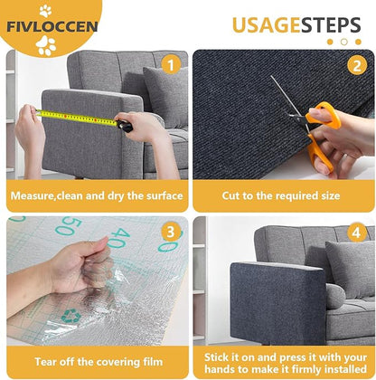 78.7"x15.8"Self-Adhesive Climbing Cat Scratch Protector Pads - Trimmable Furniture Guard for Sofa, Walls &amp; Floors, DIY Cat Tree/Tower/Bed, Replaceable Scratch-Resistant Mats (Dark Gray)