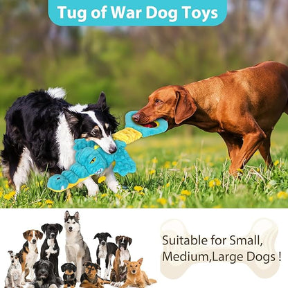 Dog Toys Cute Alligator Dog Toy Tough Plush Puppy Toy for Playtime, Training &amp; Tug of War- Interactive Squeaky &amp; Crinkle Chew Toy for Small to Large Dogs