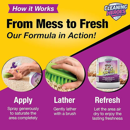 Pet Carpet Cleaner &amp; Urine Odor Eliminator for Strong Odor - 128oz Enzyme Cleaning Spray for Cat &amp; Dog Pee - Spot Cleaner for Carpet Upholstery, Marble, Tile, Wood - Carpet Deodorizer