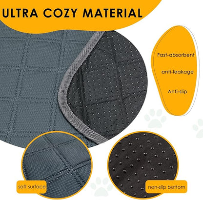 4 Pack Guinea Pig Cage Liners Washable Guinea Pig Bedding Reusable Waterproof Super Absorbent Guinea Pig Pee Pads Anti Slip Mat for Small Animals Rabbit Hamster Rat - 24" x 18"