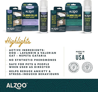 Cat Calming Spray - Natural Plant Based Stress &amp; Anxiety Relief, Valerian &amp; Lavadin Blend, No Synthetic Pheromones, Stress and Anxiety Relief During Travel, Vet, Fireworks, Separation