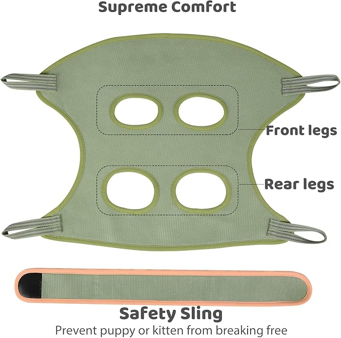 Guzekier Pet Hammock Harness for Cats &amp; Dogs, Sling for Grooming, Restraint Bag with Nail Clippers/Trimmer, Comb, Ear/Eye Care