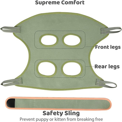 Guzekier Pet Hammock Harness for Cats &amp; Dogs, Sling for Grooming, Restraint Bag with Nail Clippers/Trimmer, Comb, Ear/Eye Care