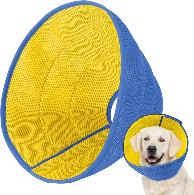 Dog Cone Soft Recovery Collars &amp; Cones After Surgery for Medium Large Dogs, Comfy Ecollars to Stop Licking, Adjustable, Dog Ecollars for Recovery Fabric: Soft Comfort, Ecollars of Shame Alternatives