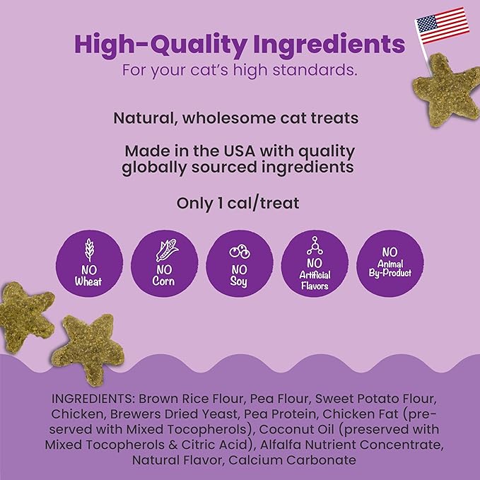Catstages by Nina Ottosson Purrfect Bitez Natural Crunchy Cat Treats for Puzzles, Toys, Feeders, &amp; Training, USA-Made, Real Chicken Flavor, 4oz