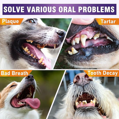 Teeth Cleaning Wipes for Dogs &amp; Cats, Dental Care Finger Wipes, Remove Plaque, Tartar &amp; Bad Breath, Disposable Gentle Cleaning &amp; Gum Care Pet Wipes, No-Rinse Dog Finger Toothbrush, 50 Counts