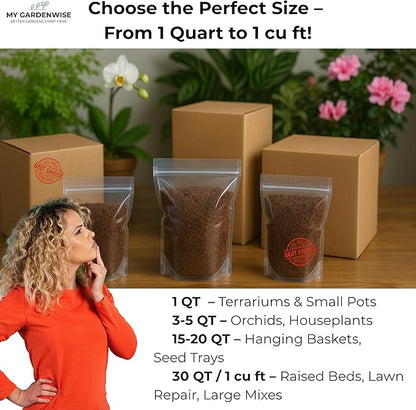 Peat Moss for Plants – Organic Sphagnum Peat Moss for Orchids, Terrariums, Seed Starting, Reptiles &amp; Potting Soil Mix (20 quarts)