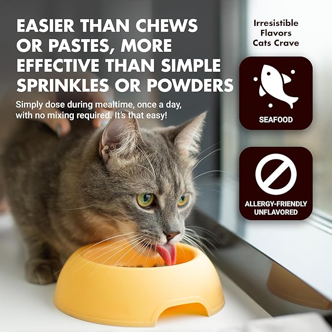 Immune Support for Cats – Daily Formula with Inulin, Beta-Glucan, Vitamin E, Omega-3s, Fermented Yeast &amp; More! - Made for Picky Eaters