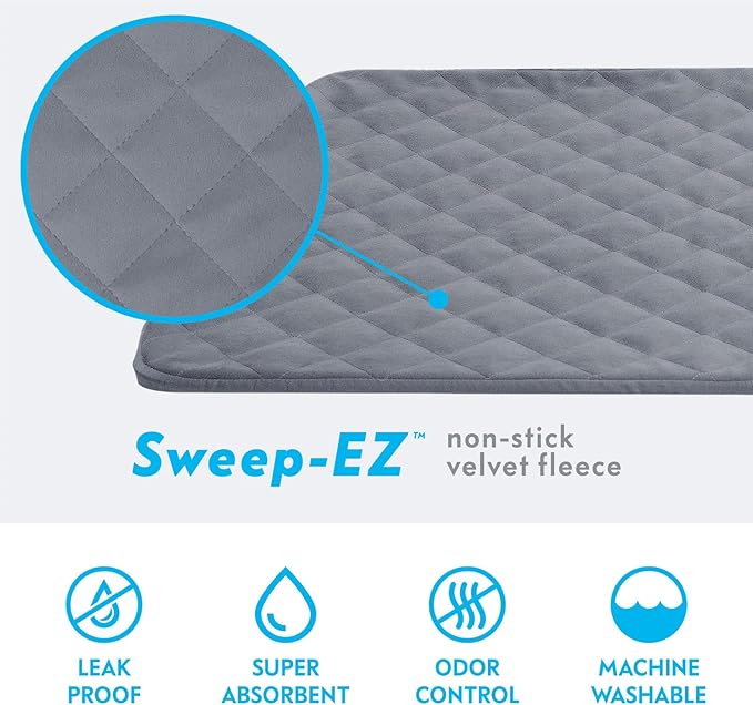 Paw Inspired Fitted Fleece Liner for Ferret Nation, Critter Nation Cage for Ferrets, Rats, Chinchillas, Hedgehogs &amp; Other Small Animals (Gray, Bottom Pan Liner)