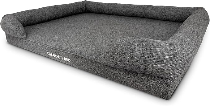 The Dog’s Bed, XXL Grey Linen 51.5x39, Memory Foam, Pain Relief: Arthritis, Hip &amp; Elbow Dysplasia, Post Surgery, Lameness, Supportive, Calming, Waterproof Washable Cover, Veterinary Approved
