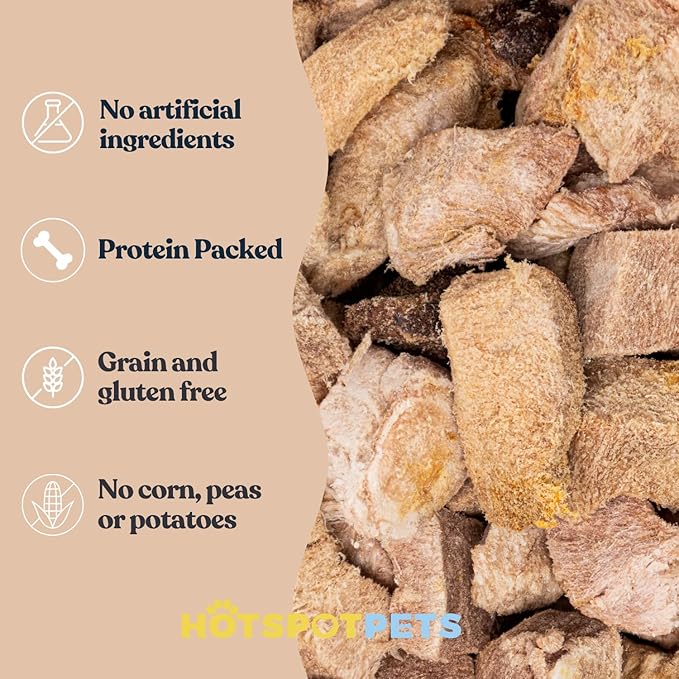 hotspot pets Freeze Dried Tuna Treats for Cats &amp; Dogs - Made in USA, 1lb Value Bag, Single Ingredient, All Natural -Healthy, High Protein, Perfect for Training, Topper or Snack