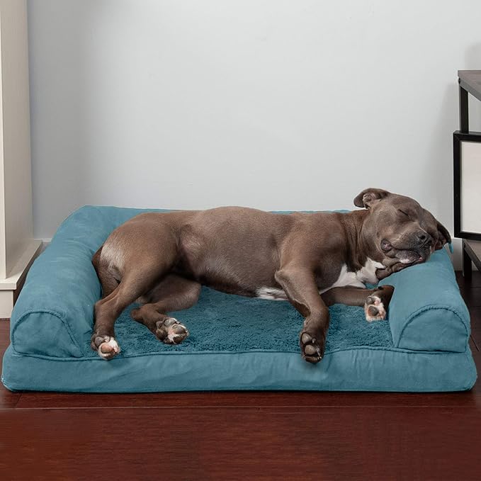 Furhaven Orthopedic Dog Bed for Large/Medium Dogs w/ Removable Bolsters &amp; Washable Cover, For Dogs Up to 55 lbs
