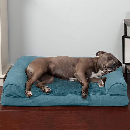 Furhaven Orthopedic Dog Bed for Large/Medium Dogs w/ Removable Bolsters &amp; Washable Cover, For Dogs Up to 55 lbs