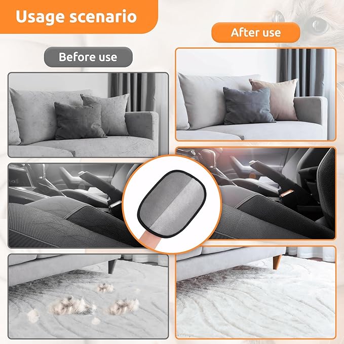 Pet Hair Removal Glove 2 Pcs, Cat &amp; Dog Reusable Electrostatic Gloves Pet Hair 2025 New Upgrade,Grooming Pet Hair Remover Tool, Reusable Quick De-Shedding Gloves for Couch、 Clothing、Carpet,、Car Seats