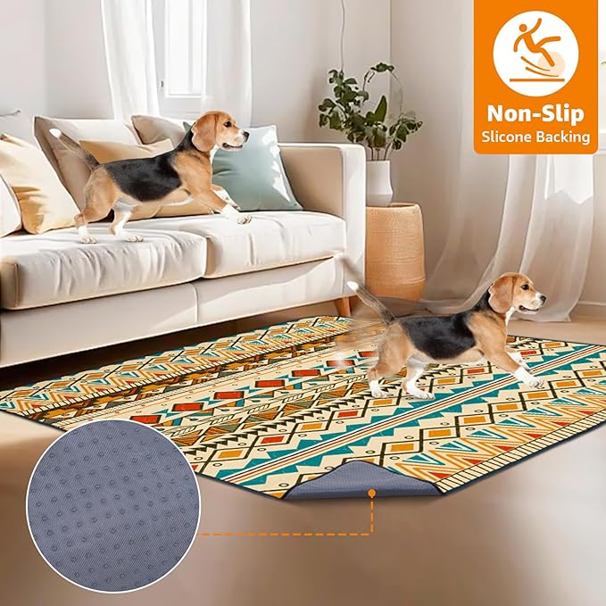 LOOBANI Reusable Pee Pads for Dogs Extra Large: 72"x 72" Washable Puppy Pads Waterproof , Super Absorbent Whelping Pad, Leak-Proof &amp; Non-Slip Dog Playpen Mat for Floor,Potty,Training,Cage (Yellow)