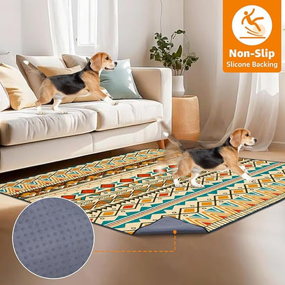 LOOBANI Reusable Pee Pads for Dogs Extra Large: 72"x 72" Washable Puppy Pads Waterproof , Super Absorbent Whelping Pad, Leak-Proof &amp; Non-Slip Dog Playpen Mat for Floor,Potty,Training,Cage (Yellow)