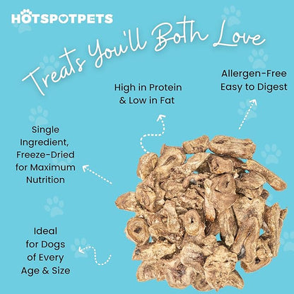 hotspot pets Freeze Dried Turkey Hearts Treats for Cats &amp; Dogs -Made in USA, 1lb Big Bag, Single Ingredient All Natural Grain-Free Turkey Heart - Great for Training, As a Topper or Snack