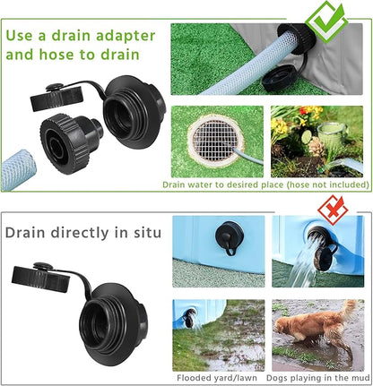 Yaheetech Foldable Dog Pools 71 x 12 Inches Collapsible Hard Plastic Pets Swimming Pool Portable Puppy Bath Tub Cat Shower Pet Wading Pool for Outdoor/Indoor w/Pet Repair Patches, Gray