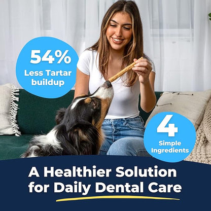 Tartar Shield Soft Rawhide Chews | Safe Dental Treats for Small Dogs | Vet VOHC Approved | Daily Bone Cleans Teeth &amp; Gums Fresh Breath Oral Health Support | USA Made | (Small Dogs / 12 Count)