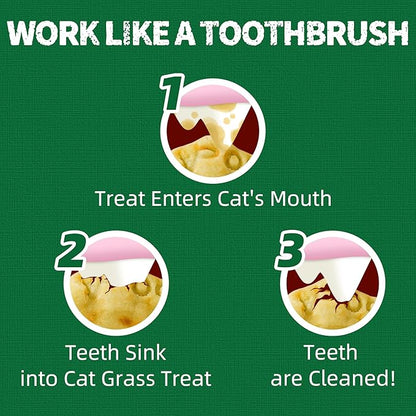 Just Try 13.4 0Z Cat Grass Treats Salmon Oil Natural Salmon Kitten Healthy Cat Treats Training Biscuits Snacks Fish Oil Omega 3 Supplements for Cats Joint Support &amp; Skin Coat Health