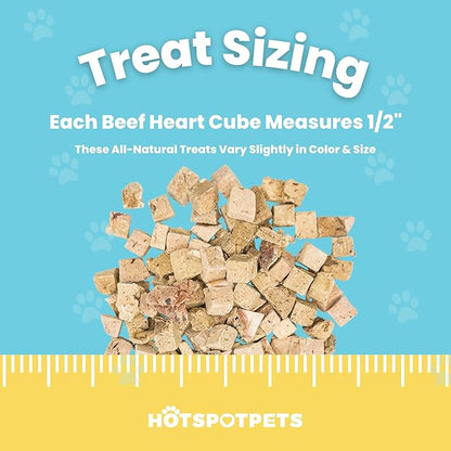 hotspot pets Freeze Dried Beef Heart Treats for Cats &amp; Dogs - 1LB Resealable Big Bag, Made in USA, Single Ingredient All Natural Grain-Free Immune support Treats -Perfect for Training, Topper or Snack